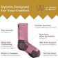 ToughCutie Merino Wool Socks Bundle, Premium Hiking Crew Socks For Women, Grey, Boysenberry, Strawberry/Small